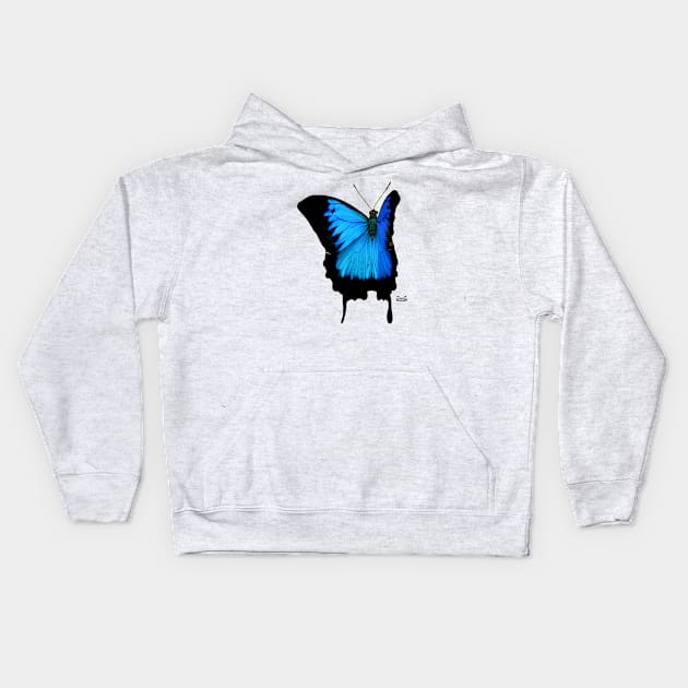 Morpho Butterfly / Swiss Artwork Photography Kids Hoodie by RaphaelWolf